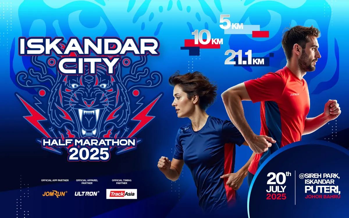 Iskandar City Half Marathon 2025 Powered by JomRun official banner