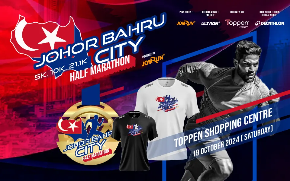 Johor Bahru City Half Marathon 2024 Powered by JomRun official banner