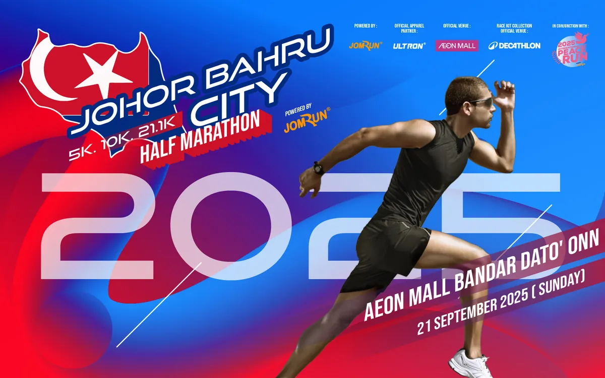 Johor Bahru City Half Marathon 2025 Powered by JomRun official banner