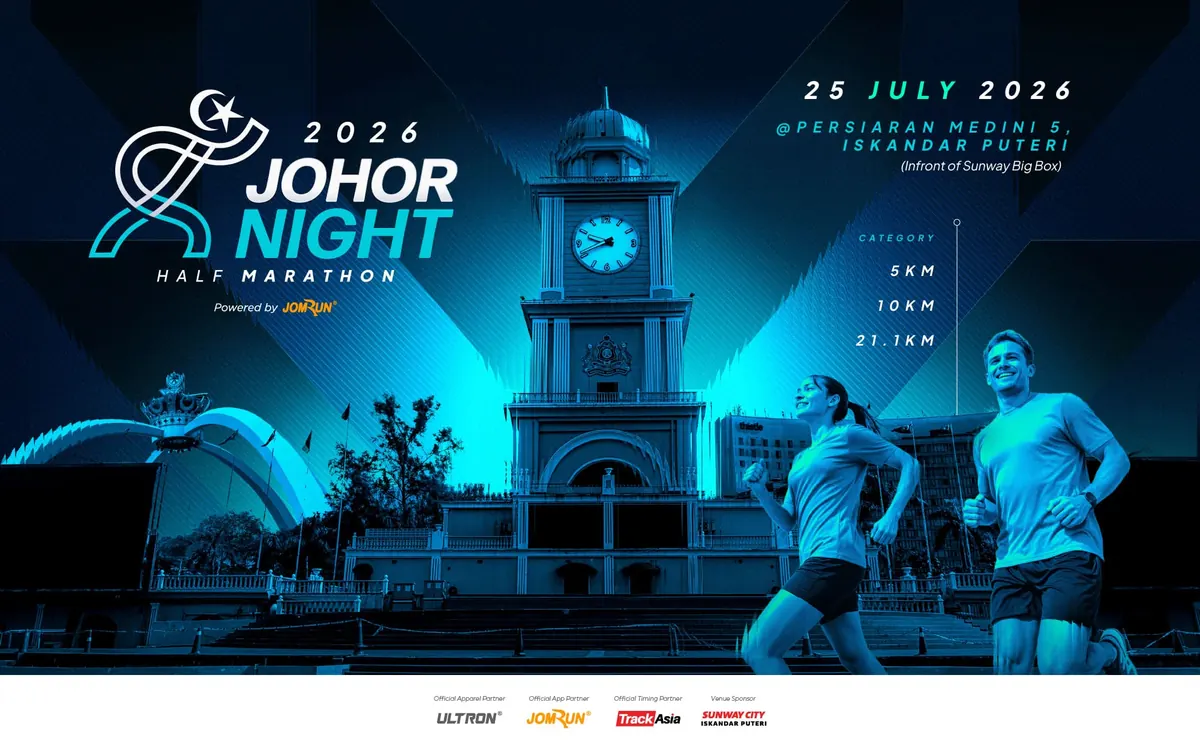 Johor Night Half Marathon 2026 Powered by JomRun official banner