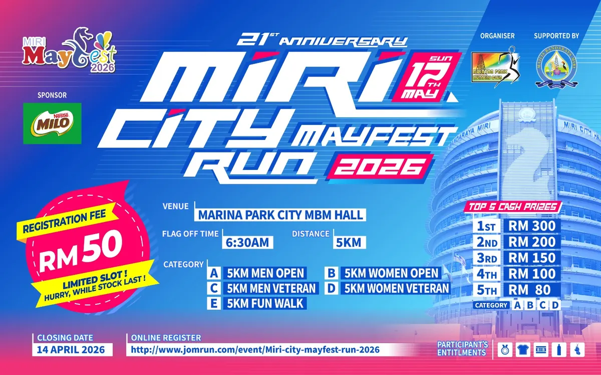 Miri City Mayfest Run 2026 official banner
