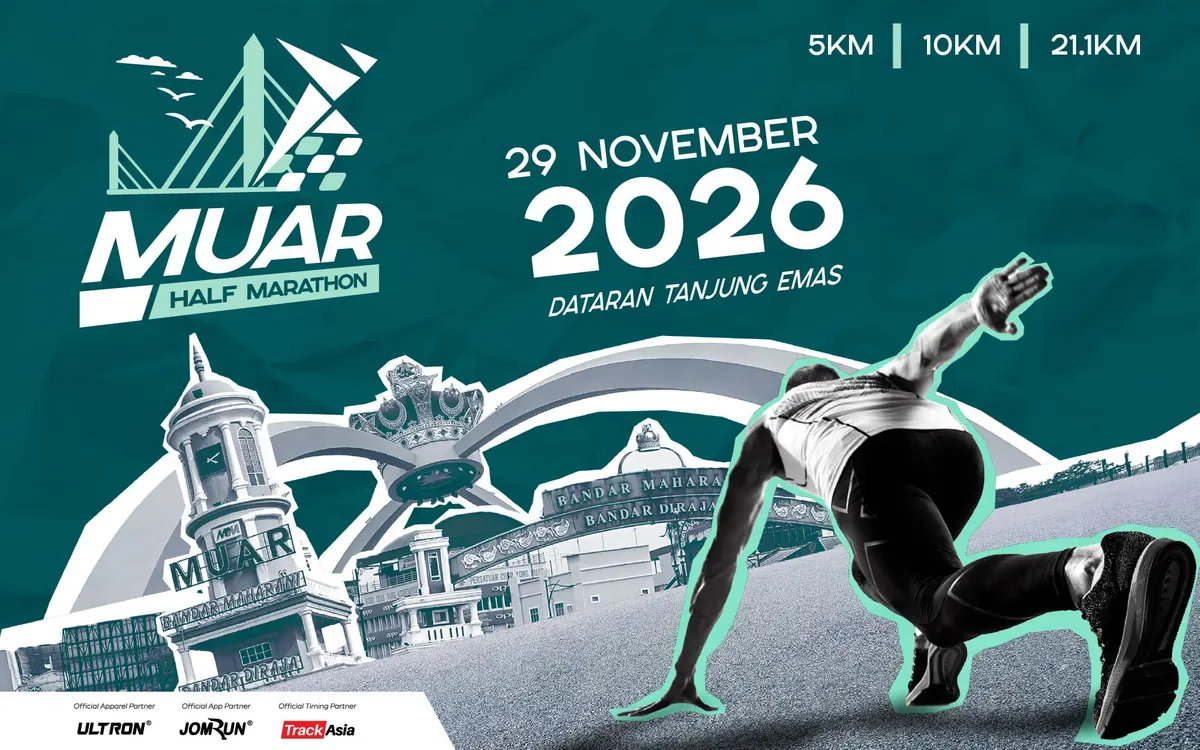 Muar Half Marathon Powered by JomRun 2026 official banner