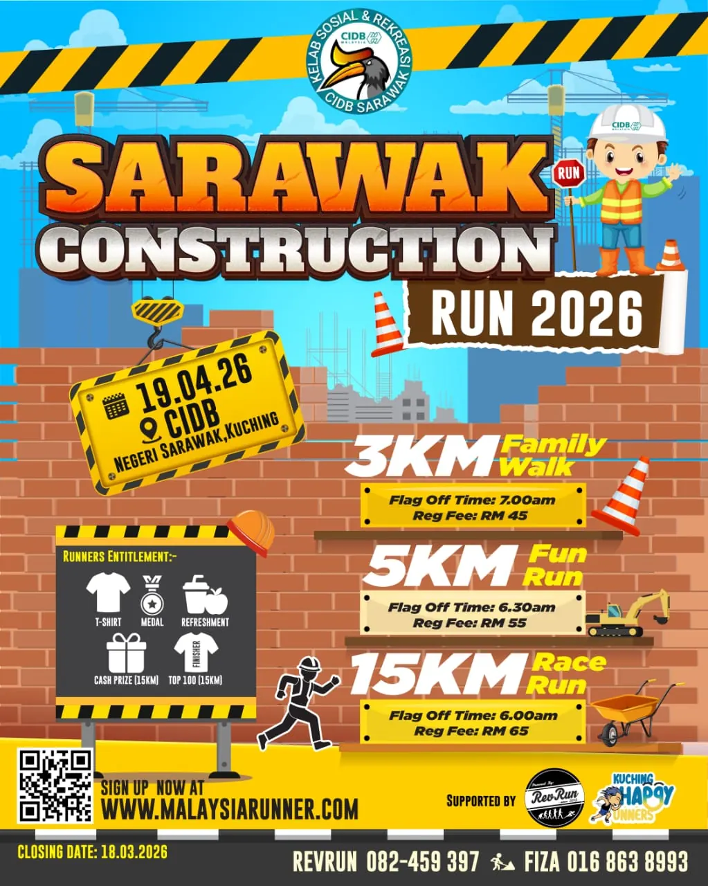Sarawak Construction Run 2026 official banner